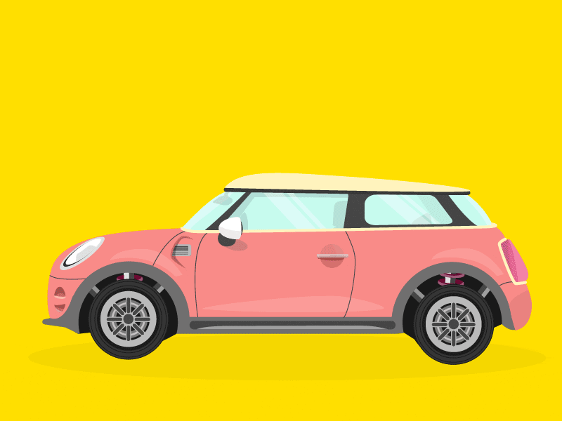 Bounce! animation bounce car gif illustration mini tbnt