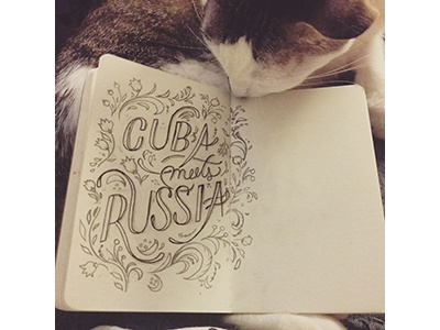 Cuba meets Russia flowers lettering type