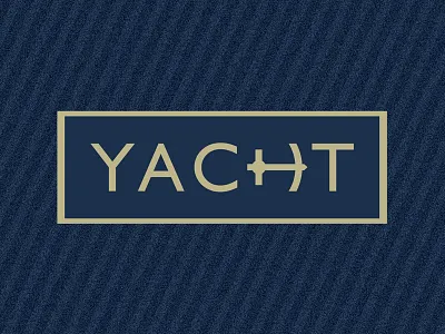Yacht anchor blue captain custom gold lettering logo logotype sailing sea typography yacht