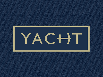 Yacht anchor blue captain custom gold lettering logo logotype sailing sea typography yacht