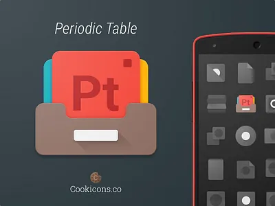 Periodic Table Product Icon android app icon chemistry icon iconography material material design periodic product icon science table