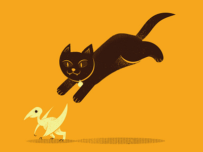 Illustrated Science 59 cat dinosaur editorial editorialillustration illustratedscience illustration phldesign science