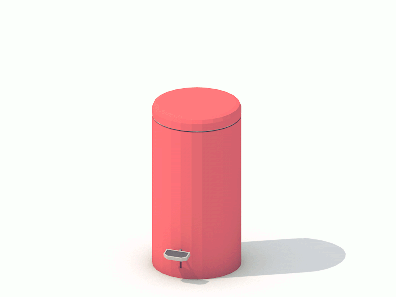 so close 3d animation c4d cinema4d colors gif illustration lowpoly paper render trashcan