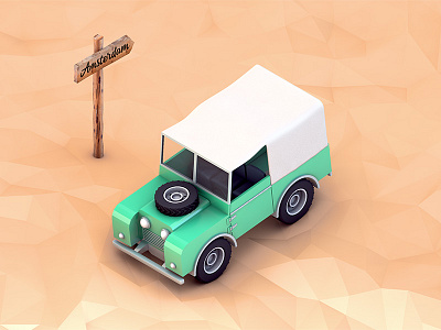 4x4 3d 4x4 c4d jeep low poly vehicle