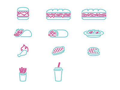 Get Your Grill On icons neon