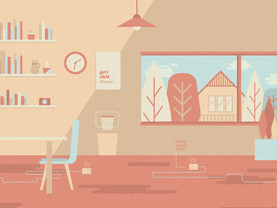 Co Working Office Space Illustration cleaning design space flat illustration mouses office space vector