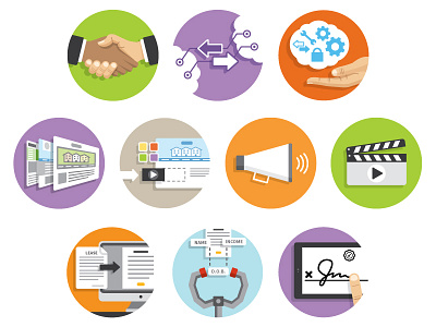 On-Site Icons 3 cloud flat icons icons illustration mobile tablet vector
