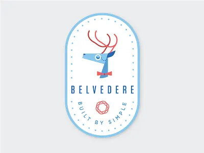 Belv The Deer Icon antler badge butler christmas deer holiday icon logo sticker winter