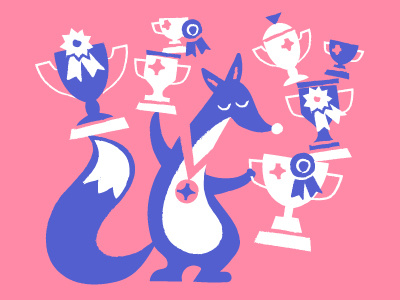 Congratulations, Fox! congratulations fox foxes illustration trophies