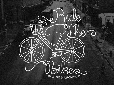 Ride The Bike beatiful calligraphy classic cursive hand lettering monoline retro sanserif script typography vintage