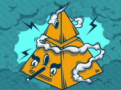 Pyramid cartoon cool creative illustration pyramid smoke streetwear vector weed