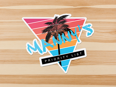 Manny Vice Sticker beach design illustration illustrator mockup palm tree photoshop print sketch sticker summer vice