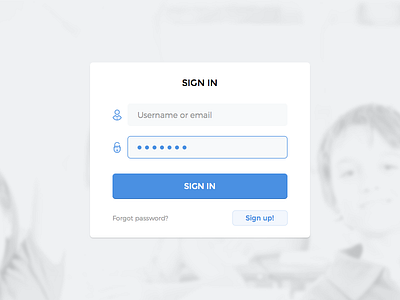 Login clean flat interface login minimal password sketch soft ui user