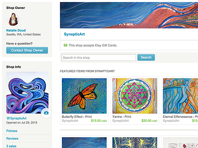 My Art on Etsy art etsy flow interface