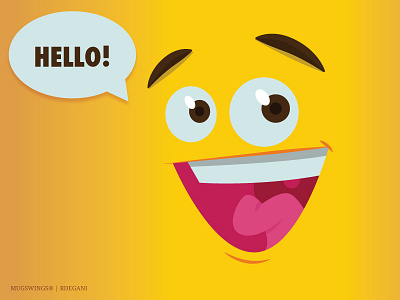Hello cartoon faces illustration mood vector