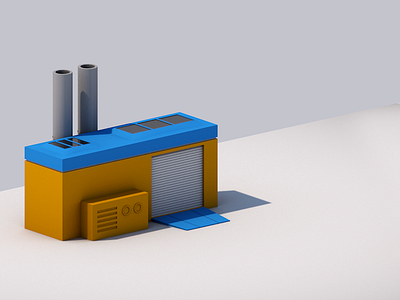 isometric factory c4d lowpoly render rnd