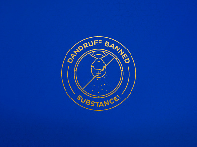 Dandruff logo badge banned blue dandruff gold graphic design heymikel illustration logo minimal substance