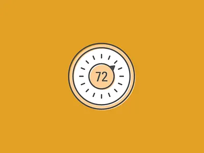 Smart thermostat icon iot line icon mustard nerdery nest orange smart thermostat yellow