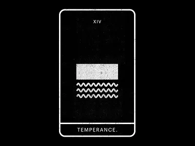 Temperance. (v2) black minimal tarot waves white