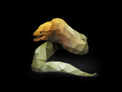 Moray Eel. animals cute animals eel evil low poly low polygon moray eel ocean photoshop photoshop cc vector vector art