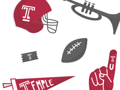 Day 17: Temple takes Penn State! 100dayproject football illustration illustrator temple