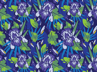 Iris Pattern blue flower hawaiian iris pattern purple