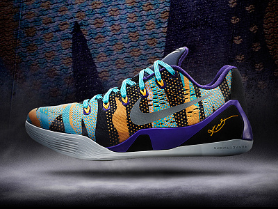 Kobe 9 EM Court Purple kobe shoe sneaker treatment visual