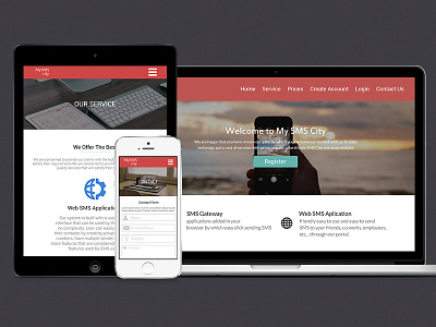 Sms City Web Design interface mobile responsive design tablet ui website