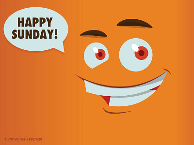 Happy Sunday cartoon faces illustration mood vector