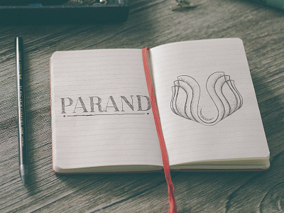 Parand branding flower hosseinyektapour leaf logo mark paper pencil sketch