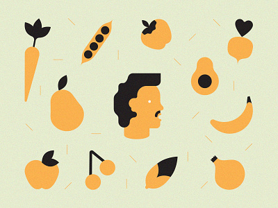 Eating yer' veggies fruit health illustration texture veggies