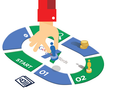 AdWords boardgame adwords boardgame illustration marketing