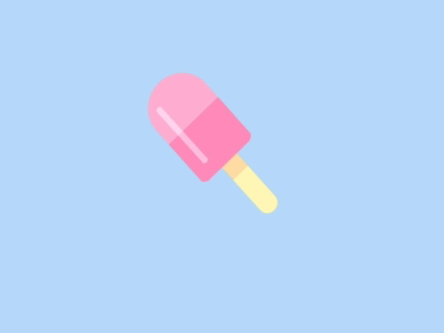 Ice cream flight animation design flat gif