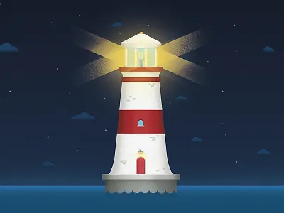 Lighthouse icon illustrator lantern light lighthouse night sea