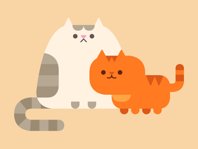 Pip & Pepper cats geometric vector