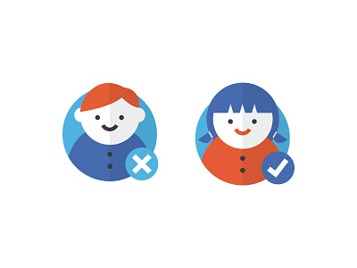Gender Icon boy checkmark gender girl icon iconography illustration