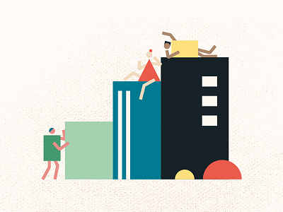 APEC Spot Illo apec boy buildings chart climb economy girl graph infographic vector