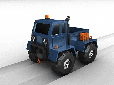 Unimog Arctic Lumber 3d low poly lumber snow truck unimog