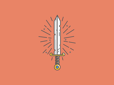 Sword wip flat line outline sword