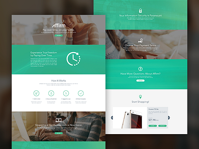 Huawei/Affirm - Landing Page affirm design huawei icons landing page slider website