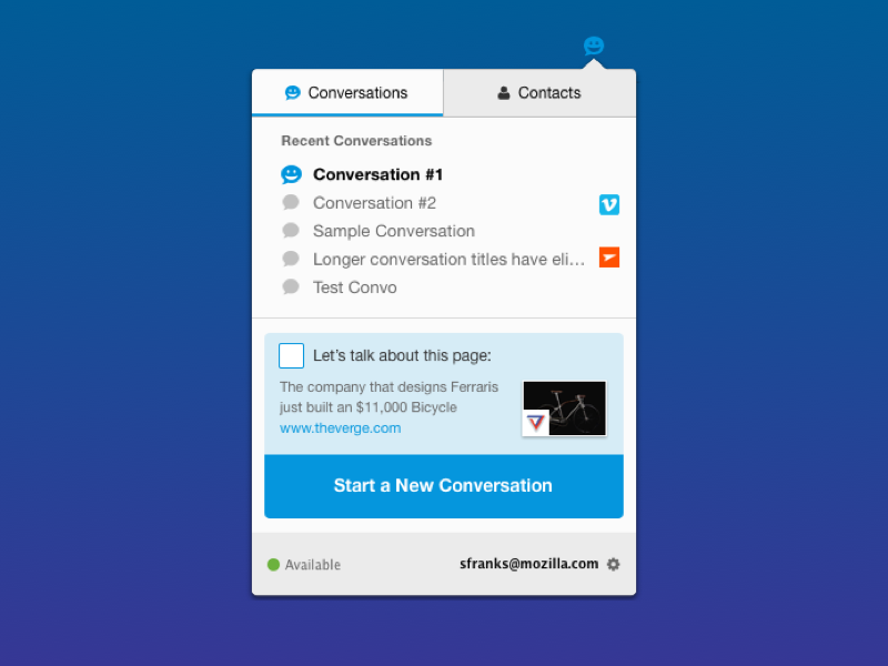 Redesigning the Firefox Hello Conversation Panel firefox mozilla panel ui ux