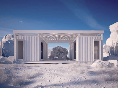 Desert Test architecture black and white cg gif monochrome render renderings vray