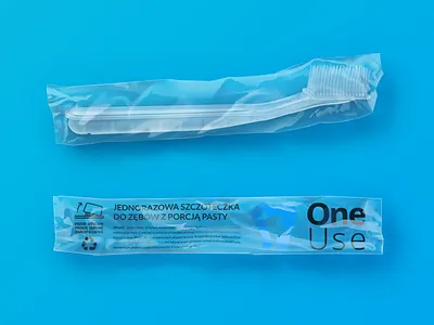 Plastic bag for OneUse toothbrush bag foil pack package plastic toothbrush