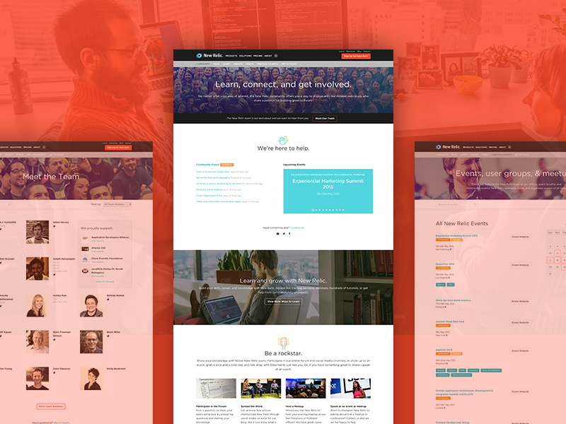 New Relic Community community creative design developers events illustration marketing photography product ui ux