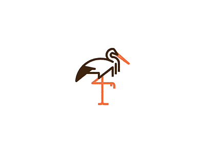 Stork bird geometry grid monoline stork vector