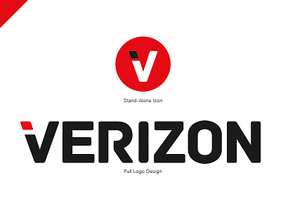 Verizon Rebrand black check circle icon logo mark rebound red redesign verizon