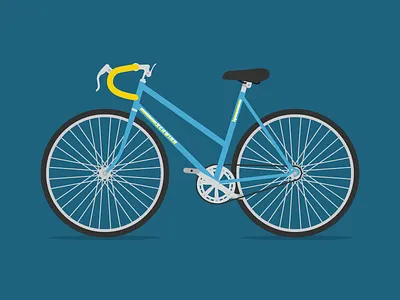 Schwinn bicycle bike blue illustration schwinn yellow