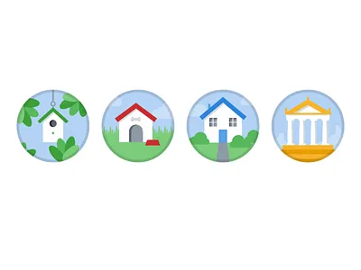 PlanGrid Guild Levels badges birdhouse dog house house icons levels parthenon plangrid