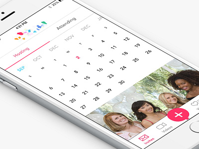 Monthly Calendar calendar clean colorful design ios tabs ui ux