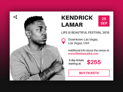 006 - Event Box box daily event kendrick lamar music purchase share ticket ui